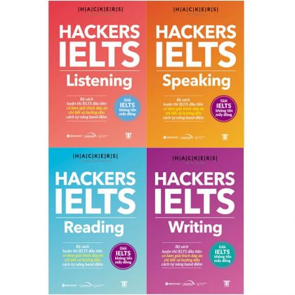 Combo  4 Cuốn Hackers IELTS (Listening + Reading + Speaking + Writing)