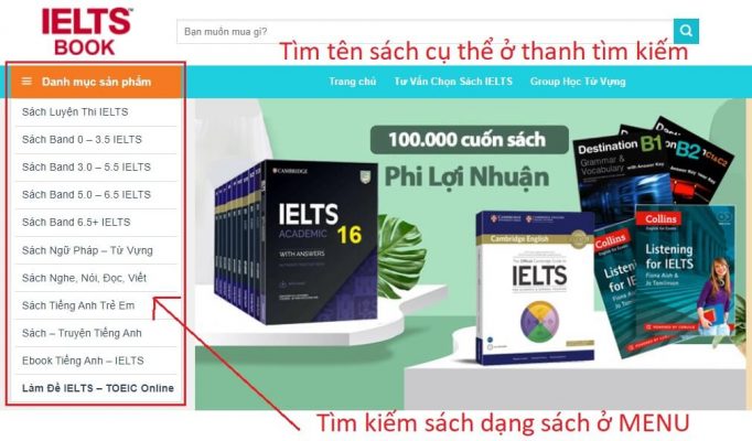 Hướng Dẫn Đặt Sách IELTSBOOK